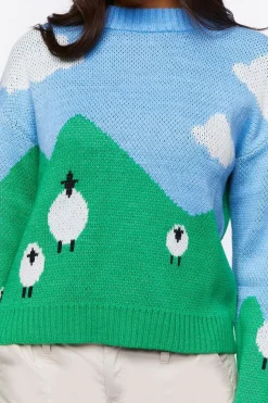 Sheep Intarsia-Knit Sweater