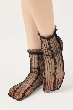 Sheer Lace Crew Socks