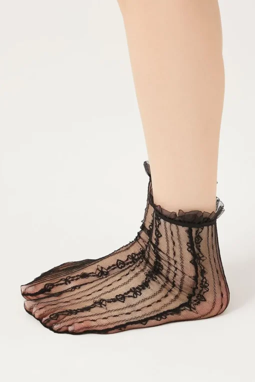 Sheer Lace Crew Socks