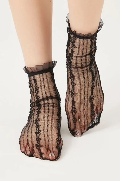 Sheer Lace Crew Socks