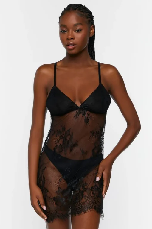 Sheer Lace Lingerie Slip