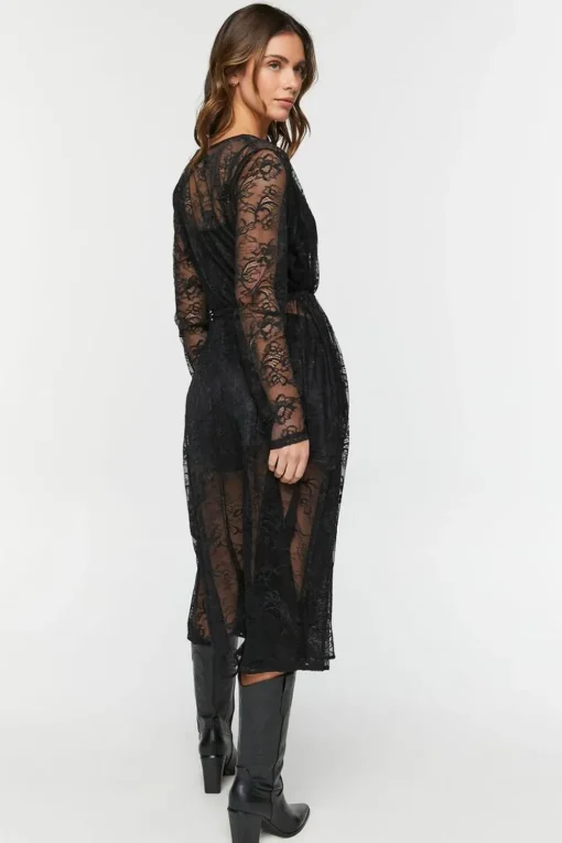 Sheer Lace Longline Jacket