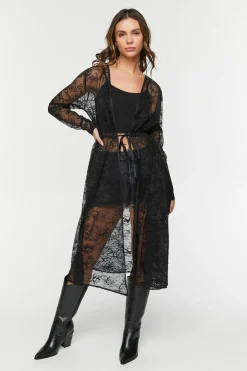 Sheer Lace Longline Jacket