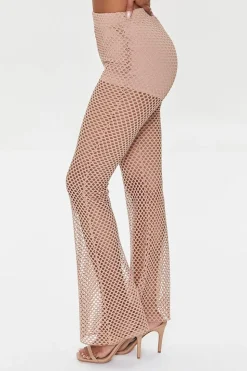 Sheer Mesh High-Rise Flare Pants