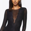 Sheer Mesh Lace Lingerie Bodysuit