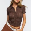 Sheer Smocked Shirt