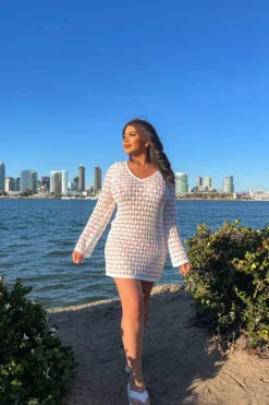 Sheer Swim Cover-Up Dress