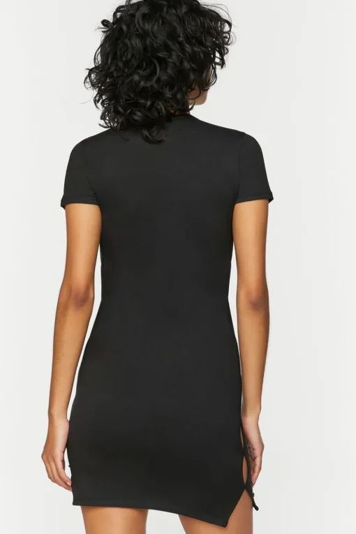 Short-Sleeve Cutout Mini Dress