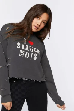 Skater Boys Graphic Cropped Pullover