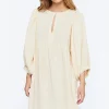 3/4 Sleeve Keyhole Babydoll Dress
