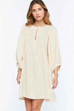 3/4 Sleeve Keyhole Babydoll Dress