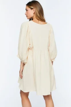 3/4 Sleeve Keyhole Babydoll Dress