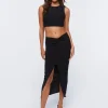 Slinky Crop Top & Midi Skirt Set