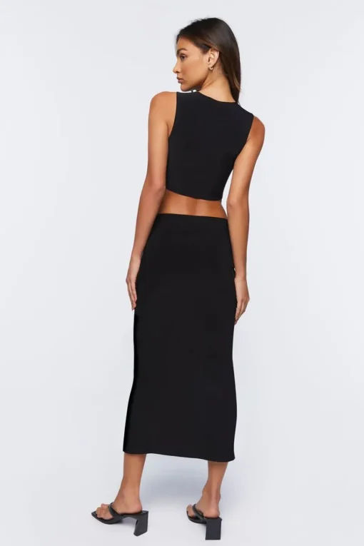 Slinky Crop Top & Midi Skirt Set