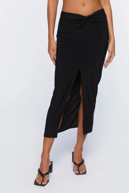 Slinky Crop Top & Midi Skirt Set