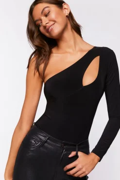 Slinky One-Shoulder Cutout Bodysuit