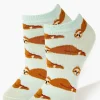 Sloth Print Ankle Socks