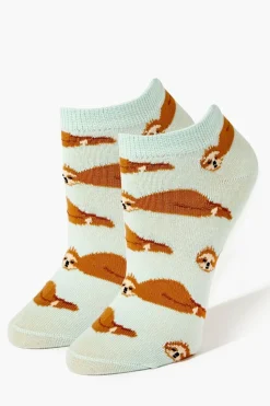 Sloth Print Ankle Socks