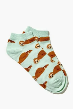 Sloth Print Ankle Socks