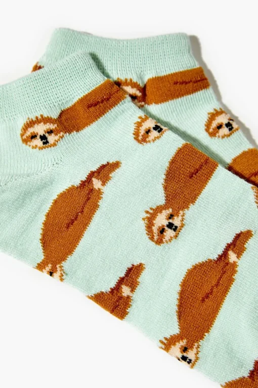 Sloth Print Ankle Socks