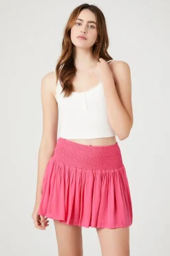 Smocked A-Line Mini Skirt