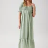 Smocked Babydoll Maxi Dress