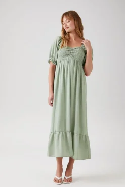 Smocked Babydoll Maxi Dress