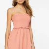 Smocked Cutout Mini Dress