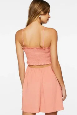 Smocked Cutout Mini Dress