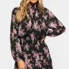 Smocked Floral Chiffon Mini Dress
