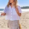Smocked Floral Print Shorts