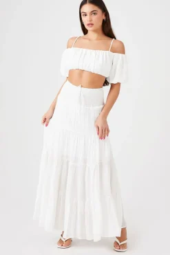 Smocked Maxi Peasant Skirt