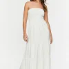 Smocked Tiered Tube Maxi Dress