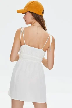 Smocked Tie-Strap Mini Dress