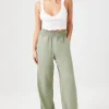 Smocked Wide-Leg Pants