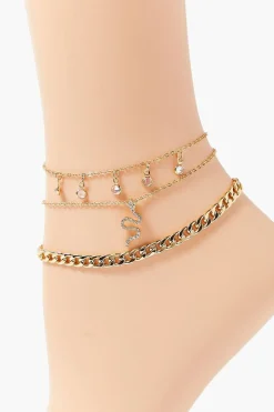 Snake Charm Chain Anklet Set
