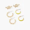 Snake Drop & Hoop Earring Set