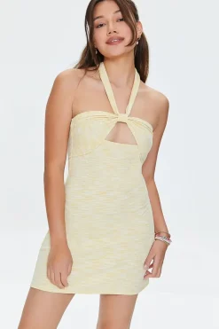 Space-Dye Mini Halter Dress
