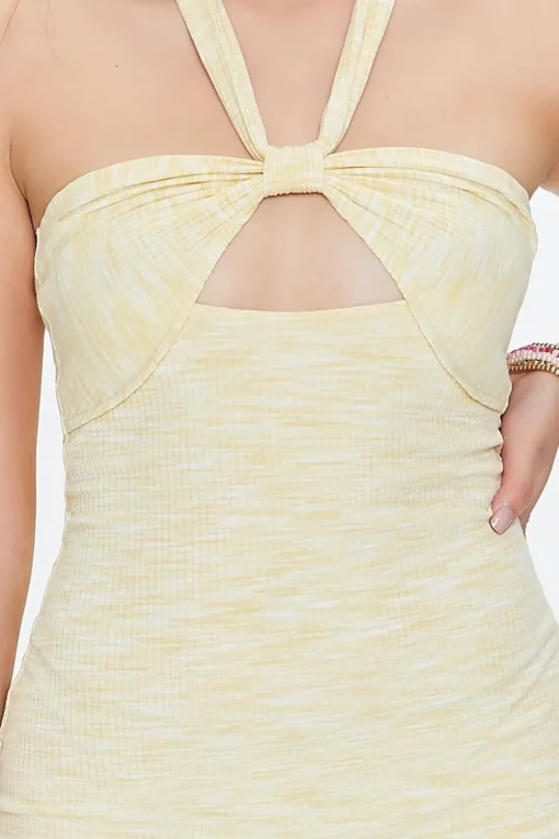 Space-Dye Mini Halter Dress
