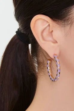 Speckled Open-End Hoop Earrings