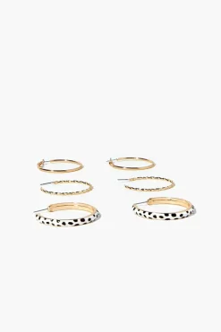 Speckled Print Hoop Earring Set
