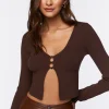 Split-Hem Cardigan Sweater