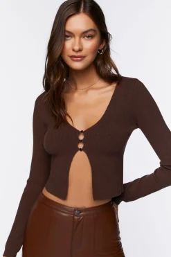 Split-Hem Cardigan Sweater
