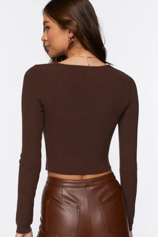 Split-Hem Cardigan Sweater
