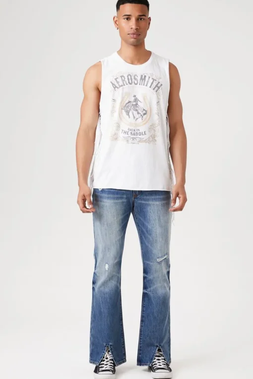 Split-Hem Flare Jeans