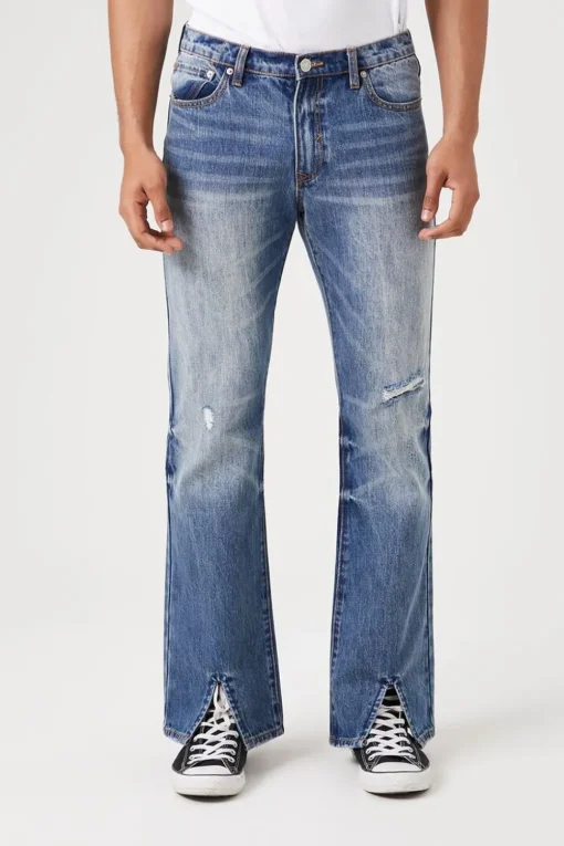 Split-Hem Flare Jeans