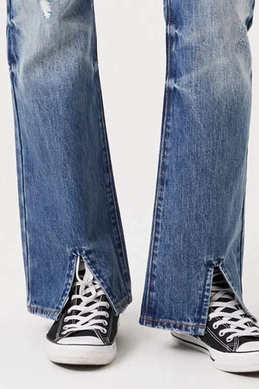 Split-Hem Flare Jeans