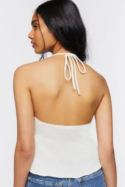 Split-Hem Halter Crop Top