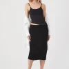 Split-Hem Midi Pencil Skirt