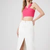 Split-Hem Twill Maxi Skirt